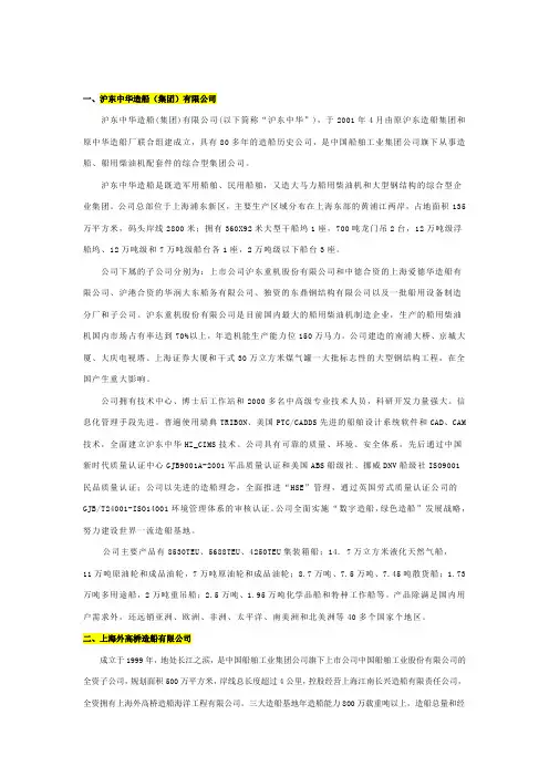 船舶公司基础资料2022