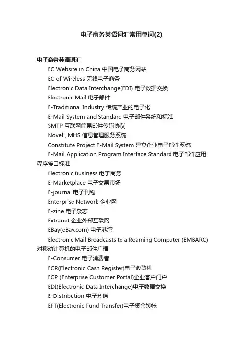 电子商务英语词汇常用单词（2）