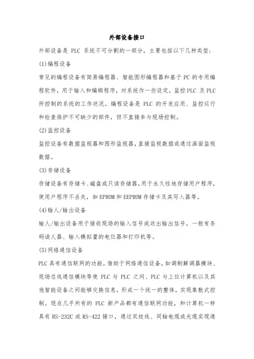 PLC外部设备接口