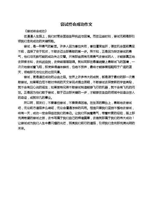尝试终会成功作文