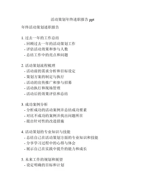 活动策划年终述职报告ppt