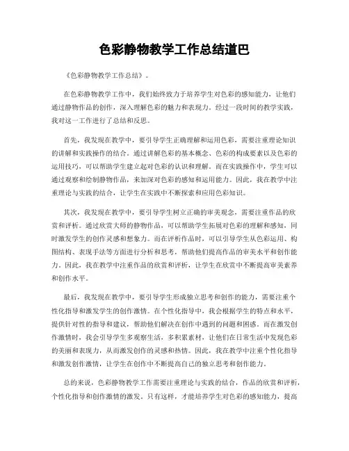 色彩静物教学工作总结道巴