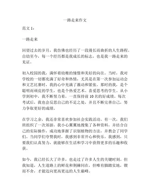 一路走来作文