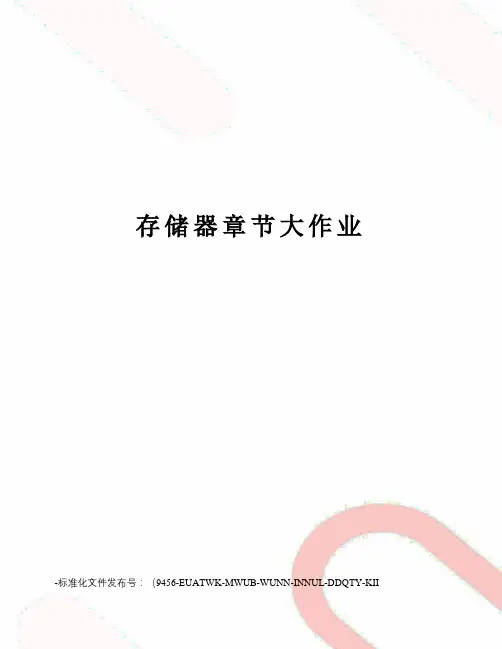 存储器章节大作业