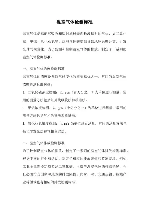 温室气体检测标准