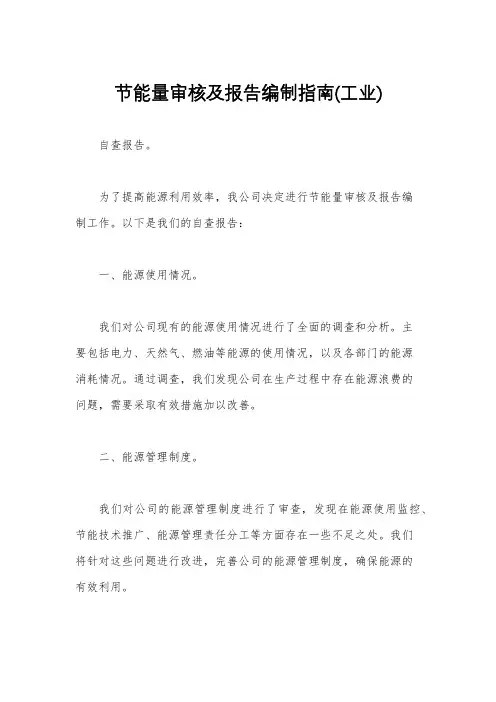 节能量审核及报告编制指南(工业)