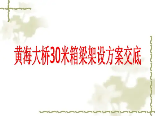 黄海大桥30米箱梁架设方案交底