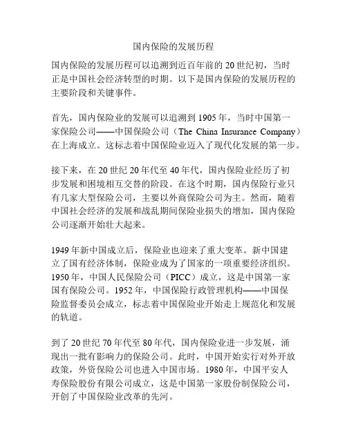 国内保险的发展历程