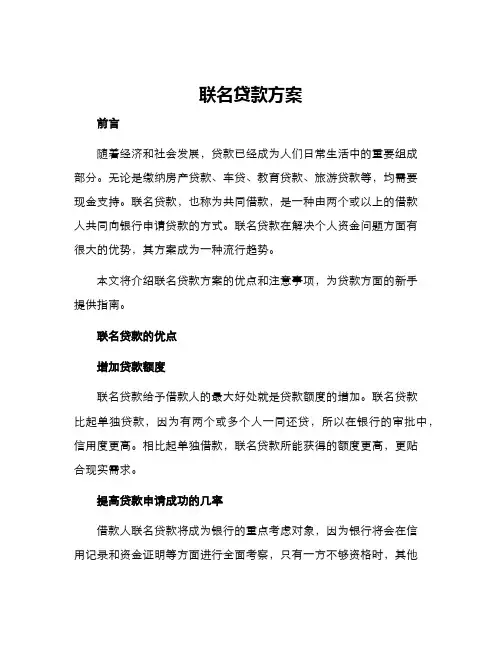 联名贷款方案