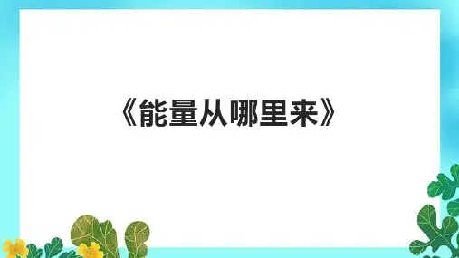 《能量从哪里来》课件