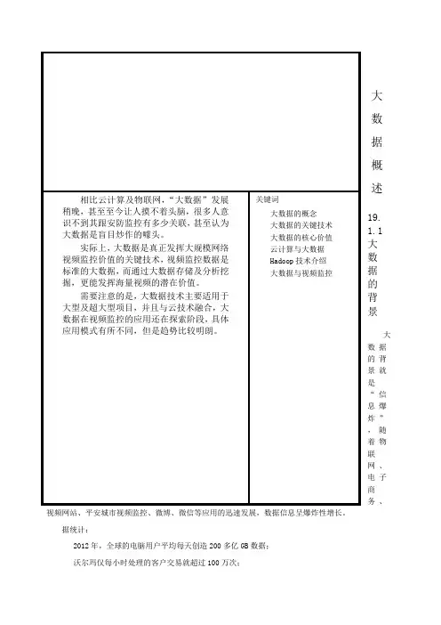 大数据与视频监控