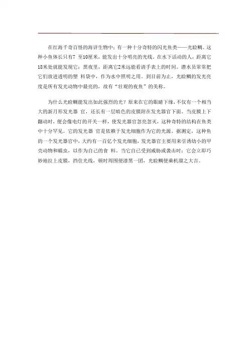 CP带您认知海洋神秘生物—壮观的夜鱼