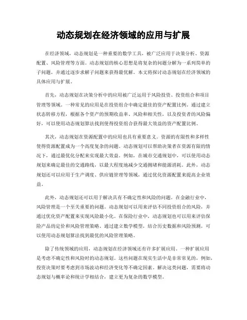 动态规划在经济领域的应用与扩展