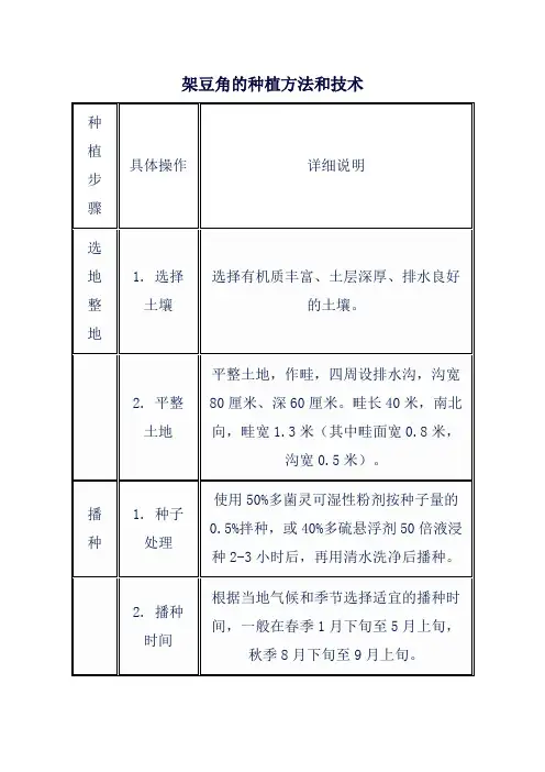 架豆角的种植方法和技术