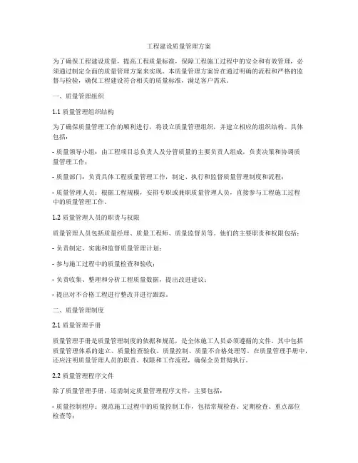 工程建设质量管理方案