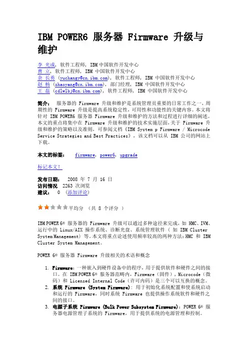 P6小型机—微码升级