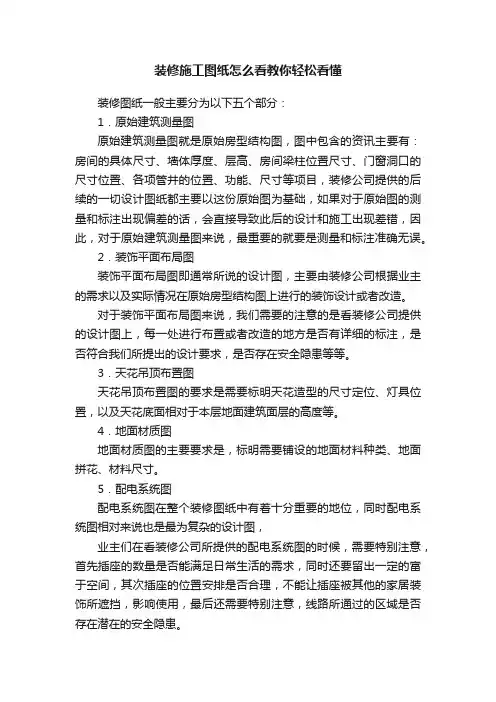 装修施工图纸怎么看教你轻松看懂