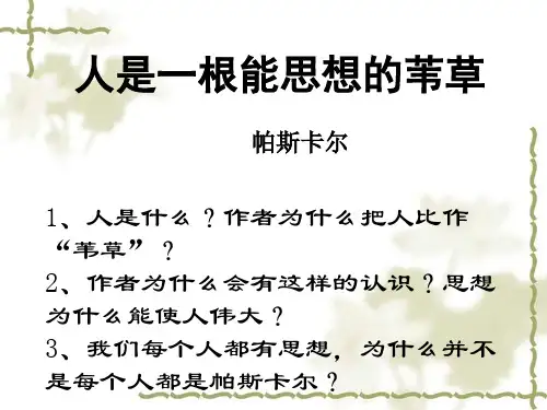 人是一根能思想的苇草ppt