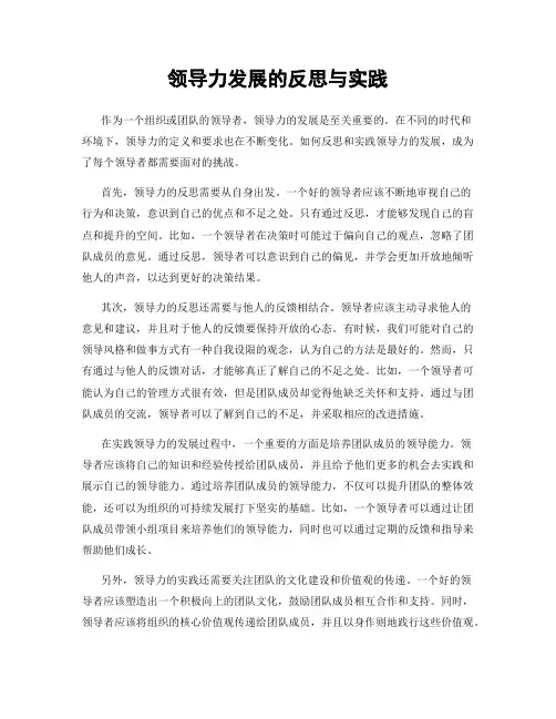 领导力发展的反思与实践