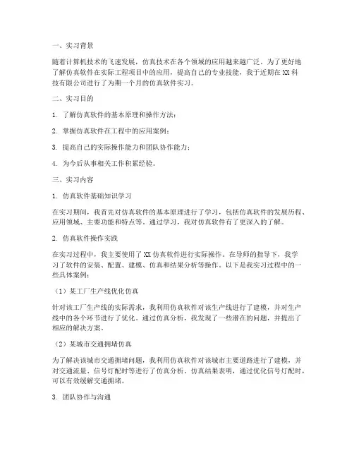 仿真软件实习报告
