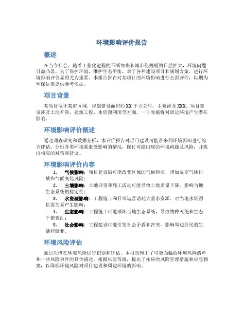 环境影响评价报告