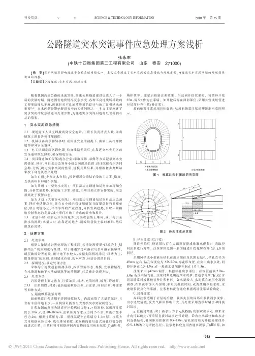 【豆丁-精品】-公路隧道突水突泥事件应急处理方案浅析
