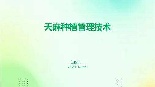 天麻种植管理技术