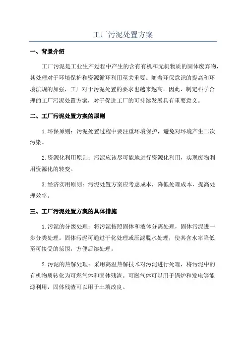 工厂污泥处置方案