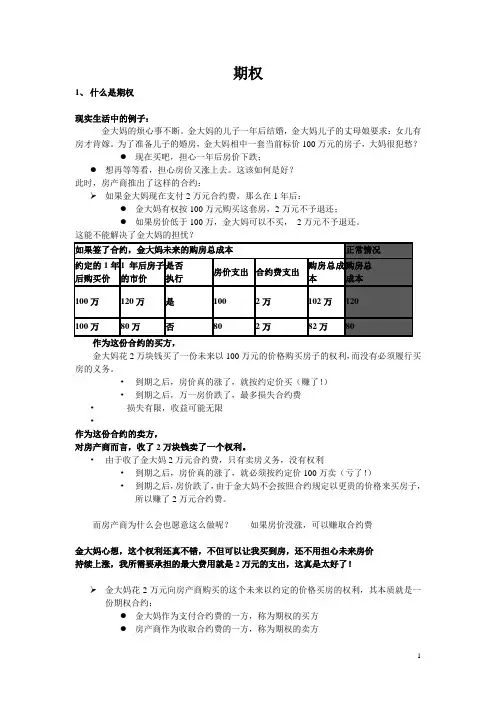 期权知识汇总