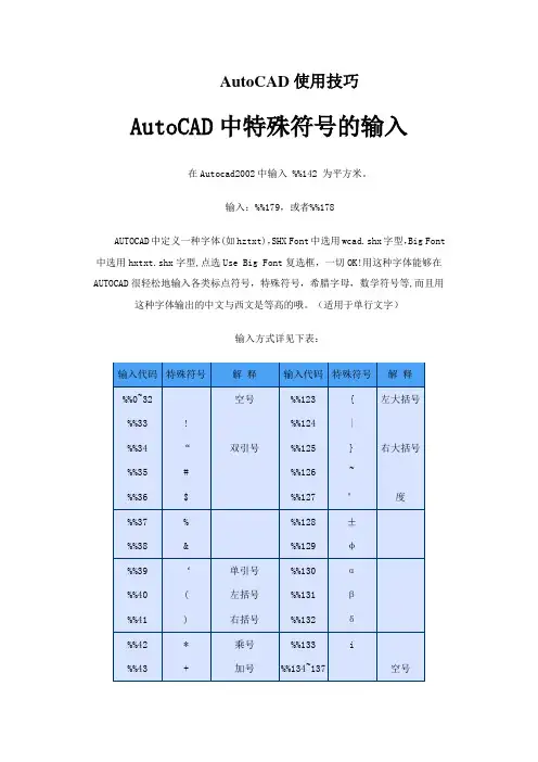 AutoCAD使用技巧