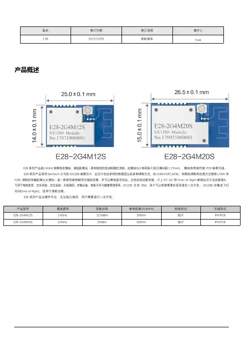 亿佰特(Ebyte)-E27系列一款433MHz射频模块-小体积贴片型-最大功率20dBm。模块自带高性能-弹簧天线