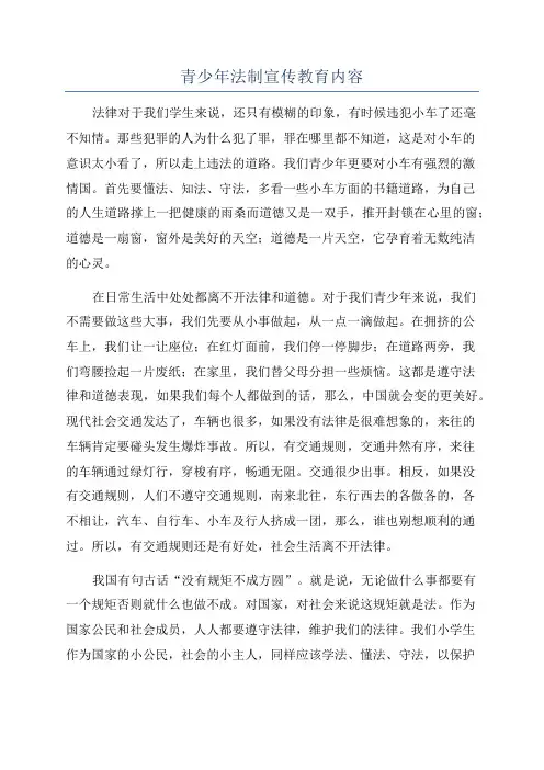 青少年法制宣传教育内容
