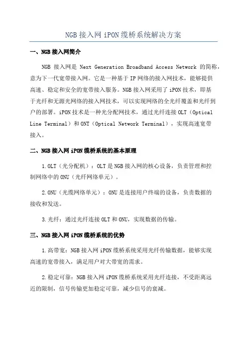 NGB接入网iPON缆桥系统解决方案