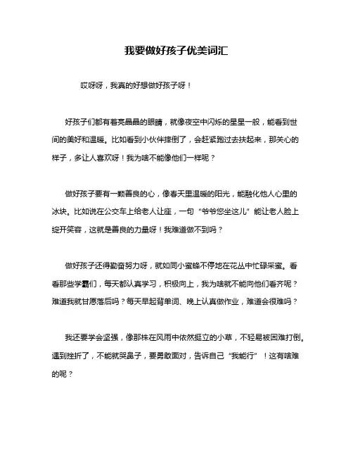我要做好孩子优美词汇