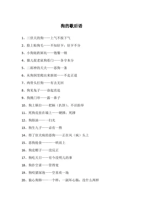 狗的歇后语