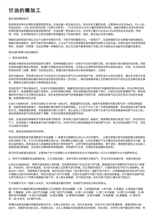 甘油的精加工