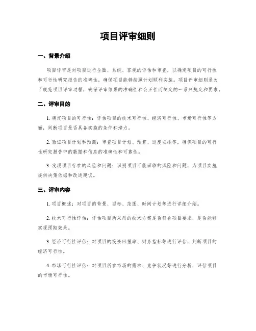项目评审细则