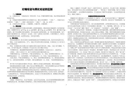 比喻论证与类比论证的区别