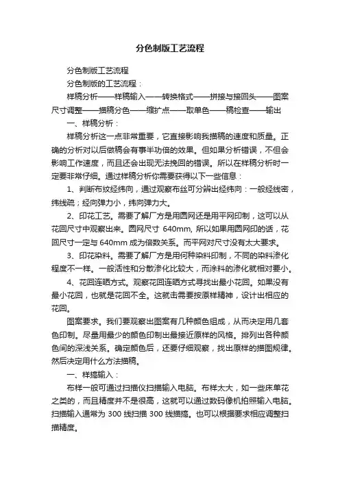 分色制版工艺流程