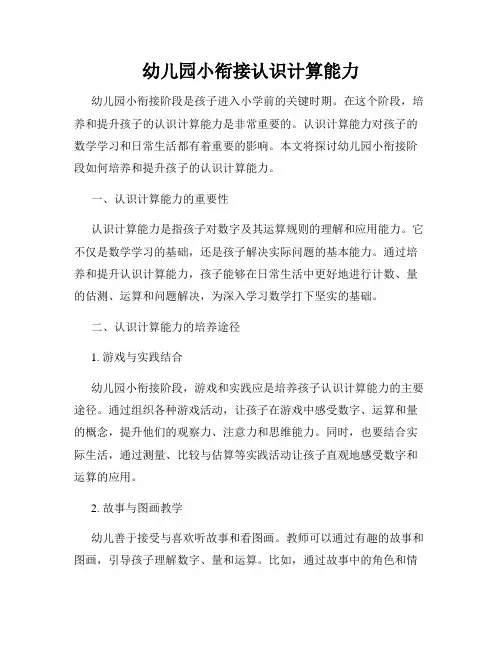 幼儿园小衔接认识计算能力