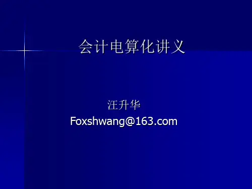 会计电算化概述