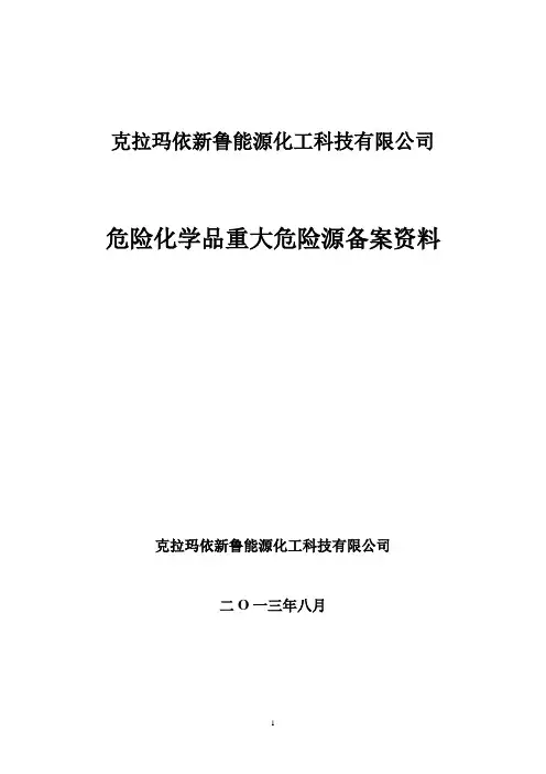 重大危险源备案资料