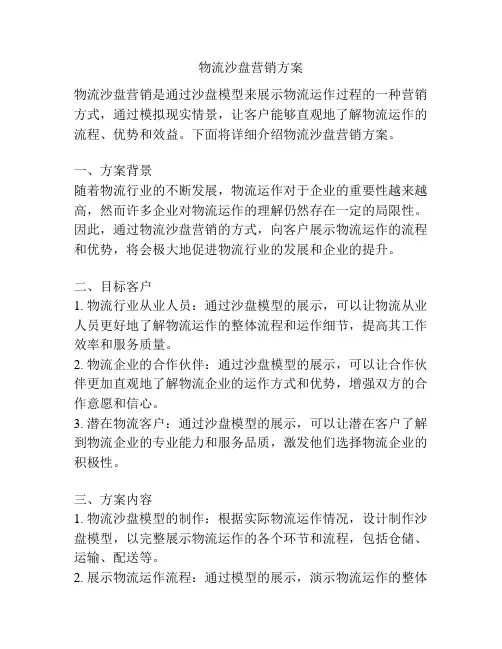 物流沙盘营销方案
