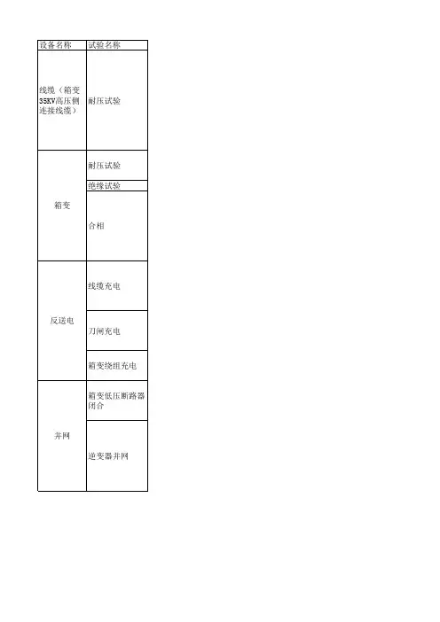 并网前电气交接试验
