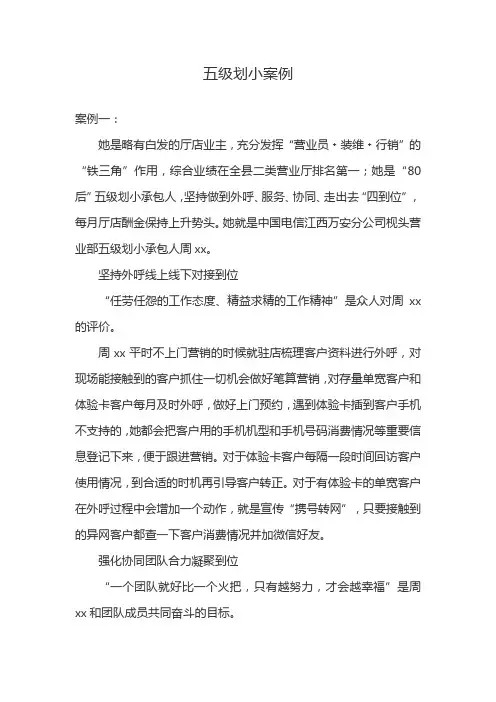 五级划小案例