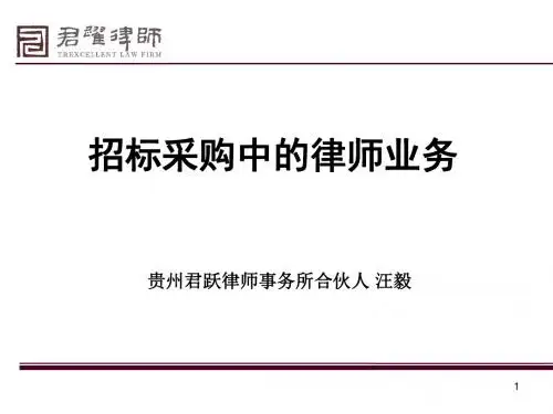 招标采购中的律师业务讲义(PPT39张)