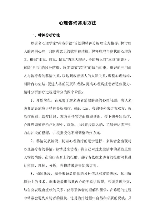 心理咨询常用方法