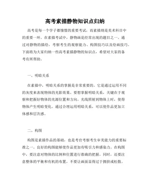 高考素描静物知识点归纳