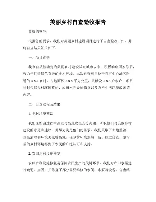 美丽乡村自查验收报告