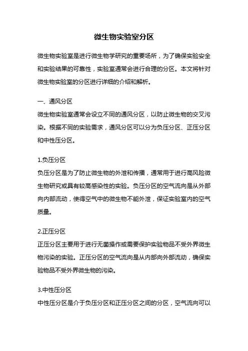 微生物实验室分区
